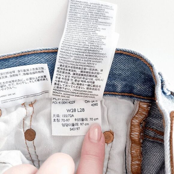 Levi Strauss & Co. Mens 501 Mid-Rise Straight-Leg Denim Jeans Blue Light-Wash 28 - Picture 8 of 14